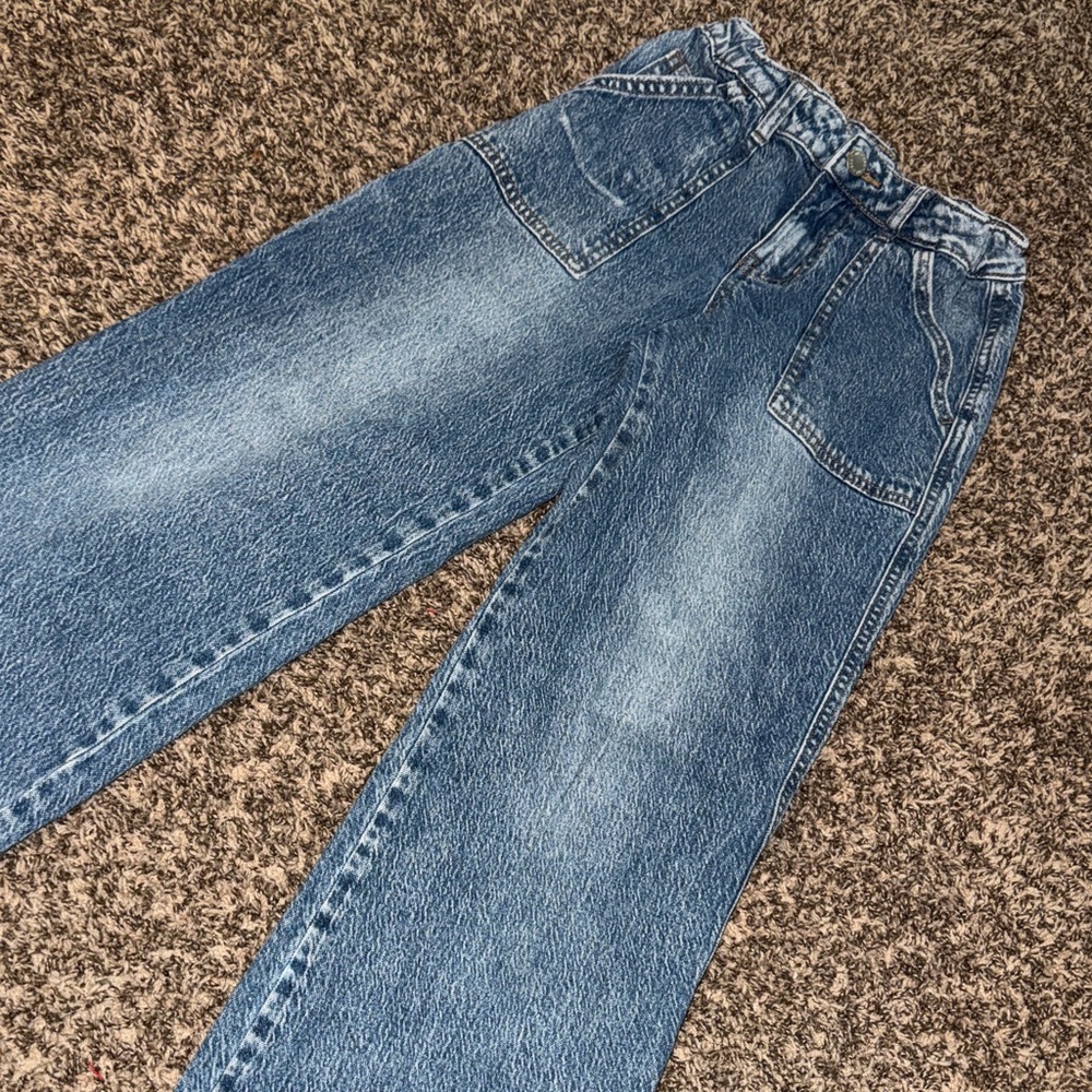 ART CLASS GIRLS SIZE 10 WIDE LEG CARPENTER DENIM BLUE JEANS